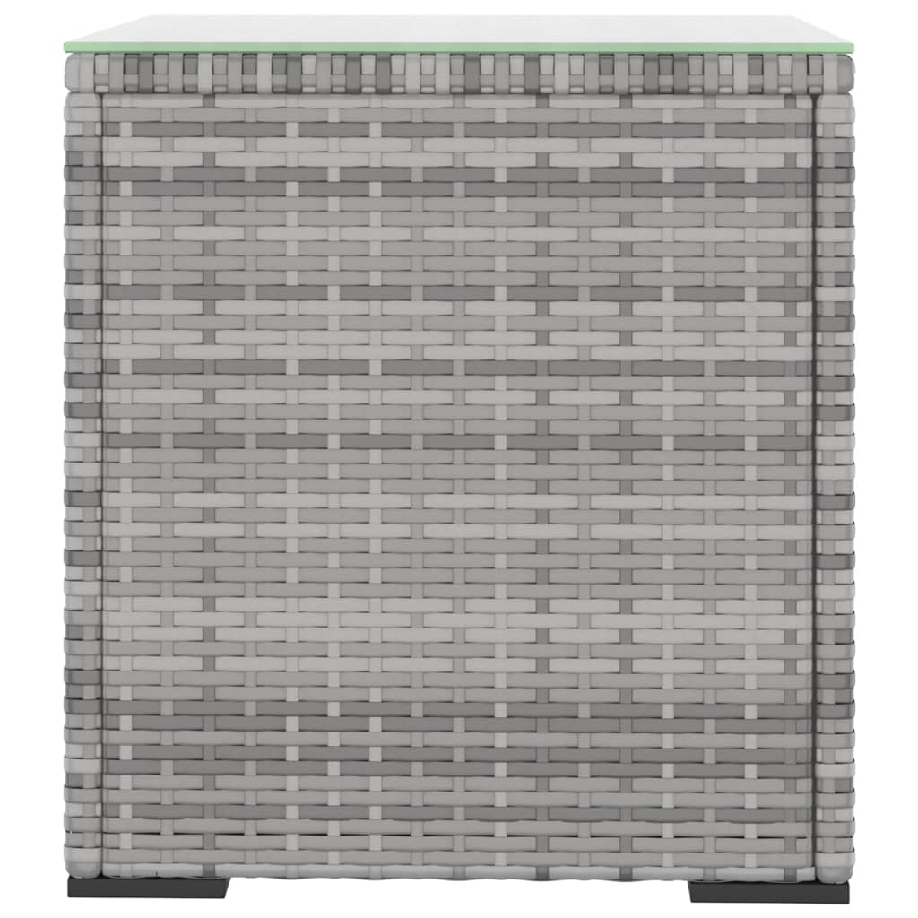 Beistelltisch Grau 40x37x40,5 cm Poly Rattan