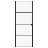 Thumbnail for Innentür Schwarz 76x201,5 cm Hartglas & Aluminium Schlank
