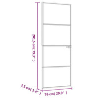 Thumbnail for Innentür Schwarz 76x201,5 cm Hartglas & Aluminium Schlank