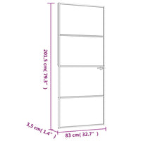 Thumbnail for Innentür Schwarz 83x201,5 cm Hartglas & Aluminium Schlank