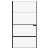 Thumbnail for Innentür Schwarz 102x201,5 cm Hartglas & Aluminium Schlank