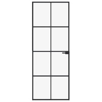 Thumbnail for Innentür Schwarz 76x201,5 cm Hartglas & Aluminium Schlank
