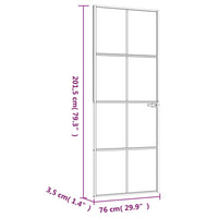 Thumbnail for Innentür Schwarz 76x201,5 cm Hartglas & Aluminium Schlank