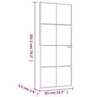 Thumbnail for Innentür Schwarz 83x201,5 cm Hartglas & Aluminium Schlank