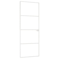 Thumbnail for Innentür Weiß 76x201,5 cm Hartglas & Aluminium Schlank