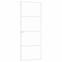 Thumbnail for Innentür Weiß 76x201,5 cm Hartglas & Aluminium Schlank