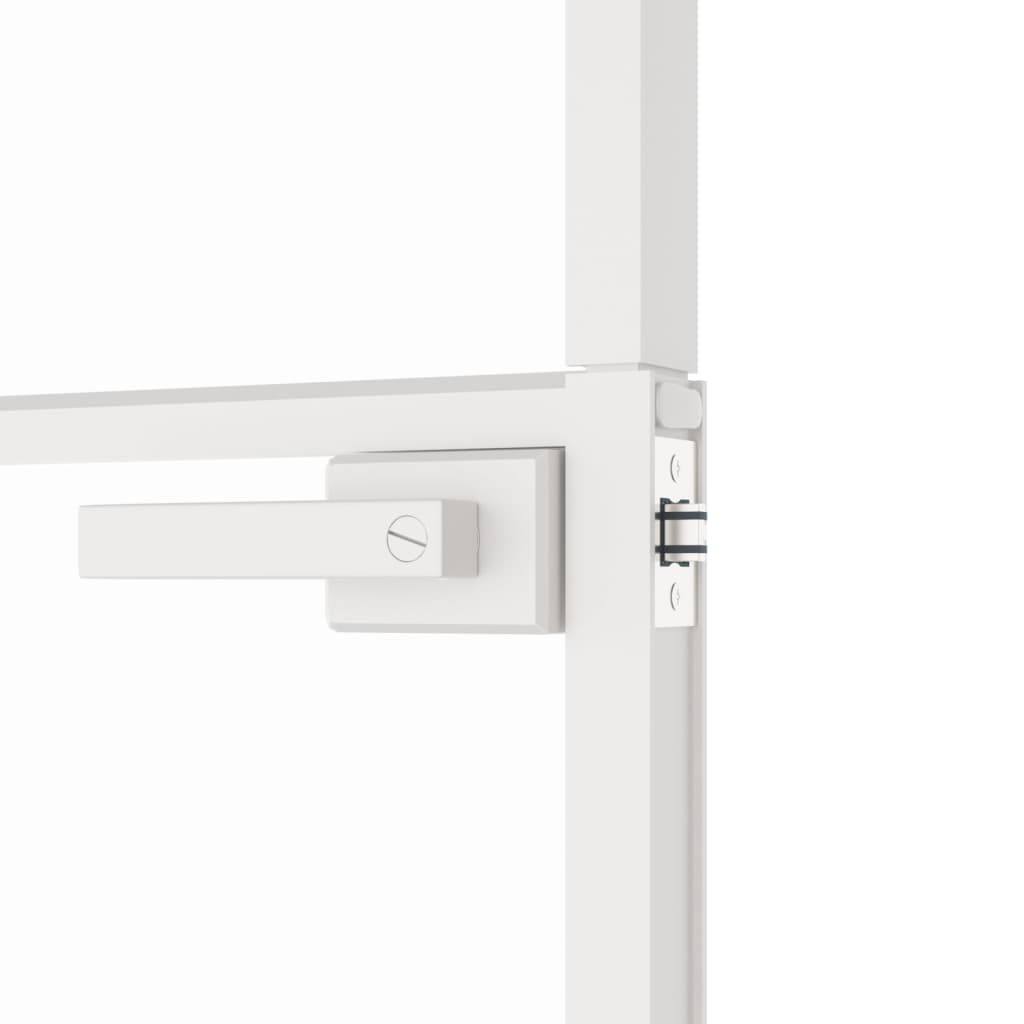Innentür Weiß 83x201,5 cm Hartglas & Aluminium Schlank