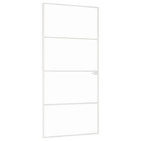 Thumbnail for Innentür Weiß 93x201,5 cm Hartglas & Aluminium Schlank