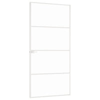 Thumbnail for Innentür Weiß 93x201,5 cm Hartglas & Aluminium Schlank