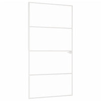 Thumbnail for Innentür Weiß 102x201,5 cm Hartglas & Aluminium Schlank