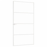 Thumbnail for Innentür Weiß 102x201,5 cm Hartglas & Aluminium Schlank