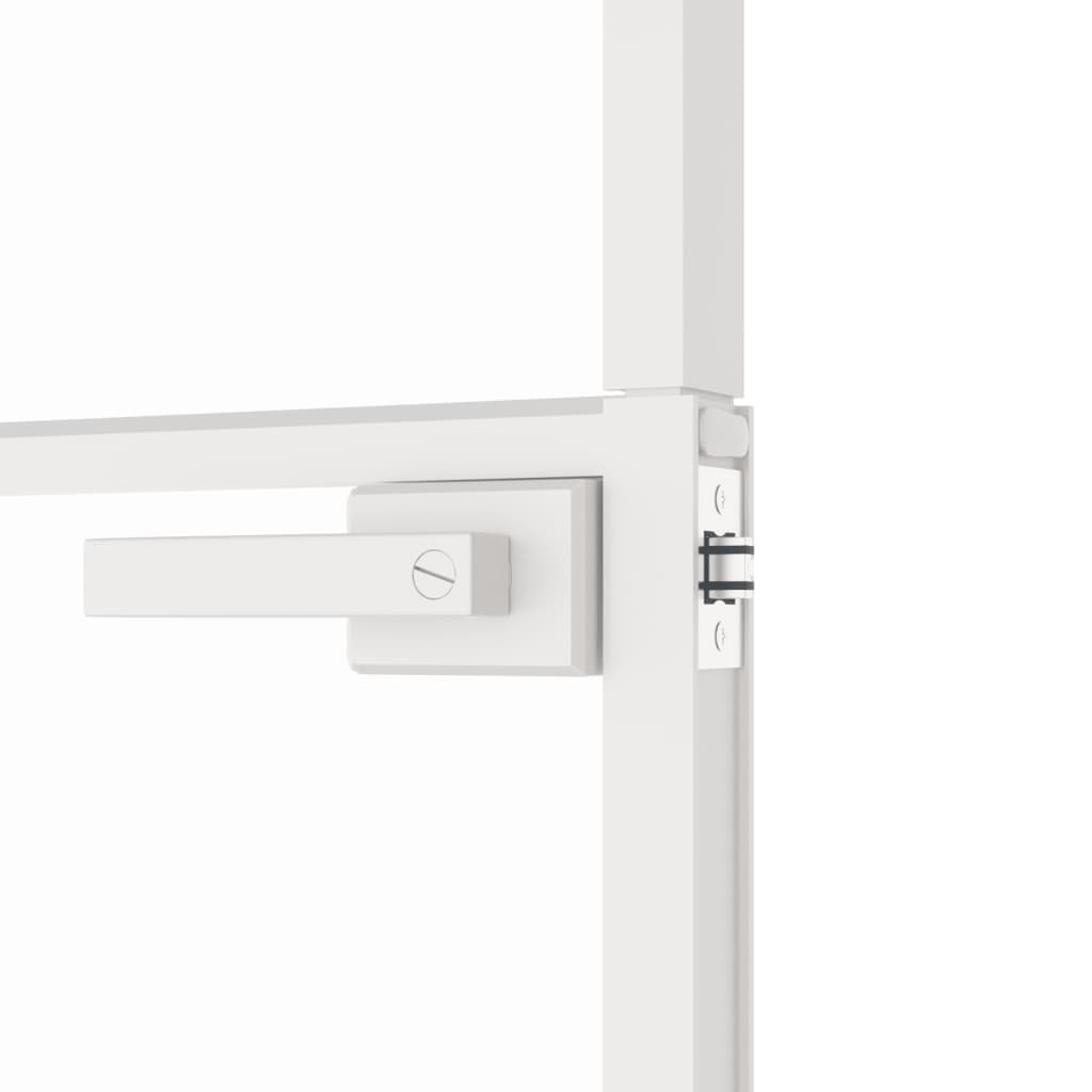Innentür Weiß 102x201,5 cm Hartglas & Aluminium Schlank