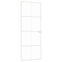 Thumbnail for Innentür Weiß 76x201,5 cm Hartglas & Aluminium Schlank