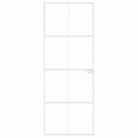 Thumbnail for Innentür Weiß 76x201,5 cm Hartglas & Aluminium Schlank