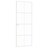 Thumbnail for Innentür Weiß 76x201,5 cm Hartglas & Aluminium Schlank