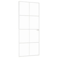 Thumbnail for Innentür Weiß 83x201,5 cm Hartglas & Aluminium Schlank