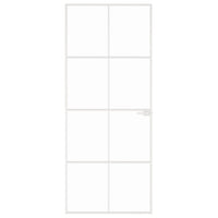 Thumbnail for Innentür Weiß 83x201,5 cm Hartglas & Aluminium Schlank