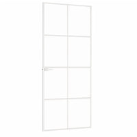 Thumbnail for Innentür Weiß 83x201,5 cm Hartglas & Aluminium Schlank