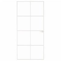 Thumbnail for Innentür Weiß 93x201,5 cm Hartglas & Aluminium Schlank