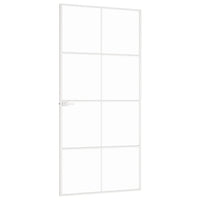 Thumbnail for Innentür Weiß 93x201,5 cm Hartglas & Aluminium Schlank