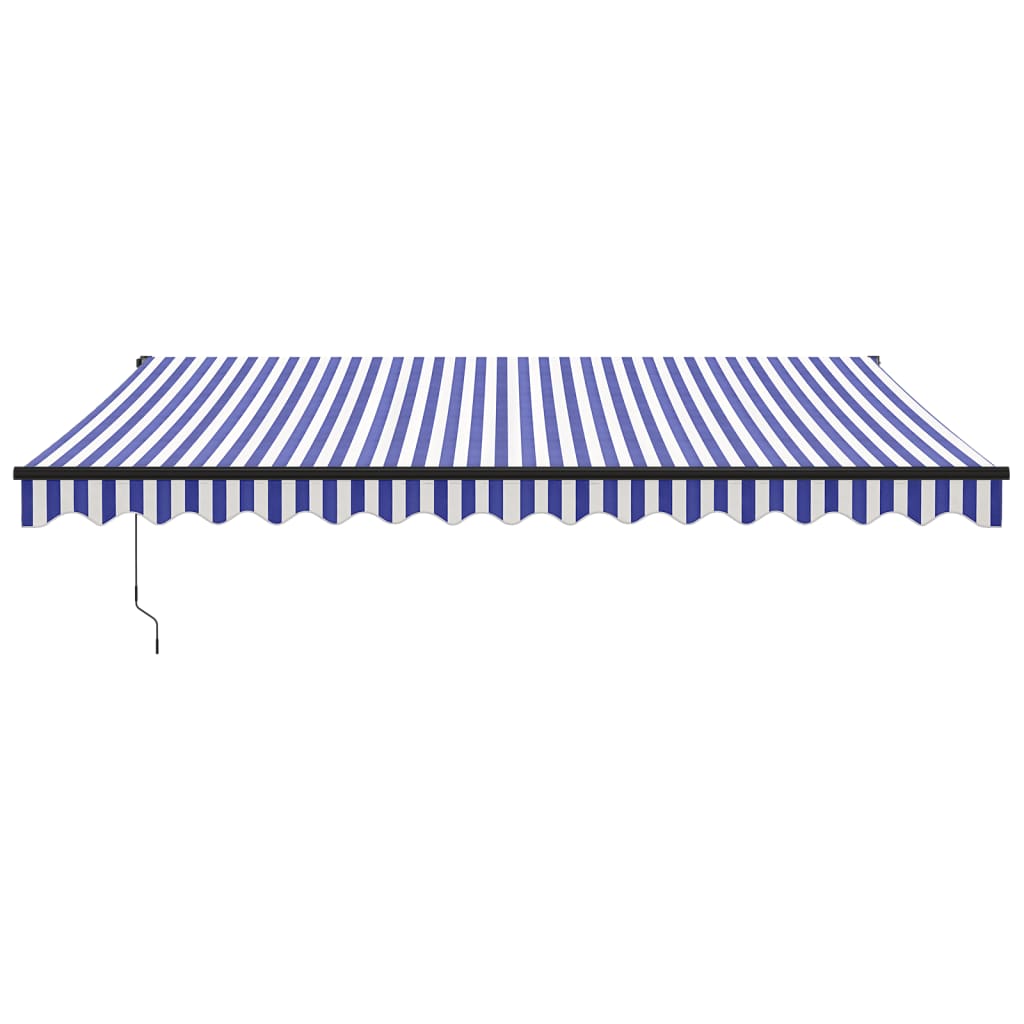 Gelenkarmmarkise Blau und Weiß 4x3 m Stoff und Aluminium