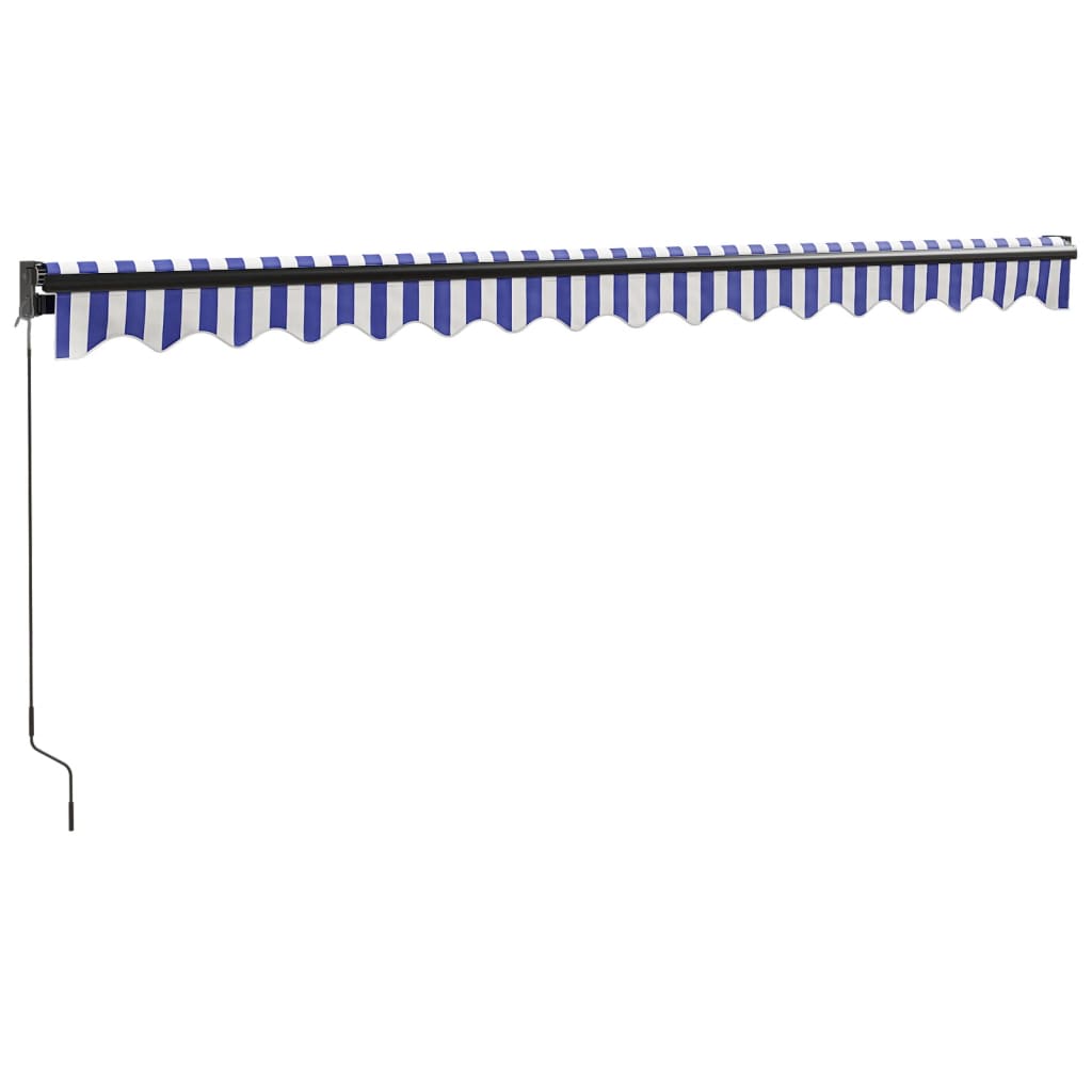 Gelenkarmmarkise Blau und Weiß 4x3 m Stoff und Aluminium