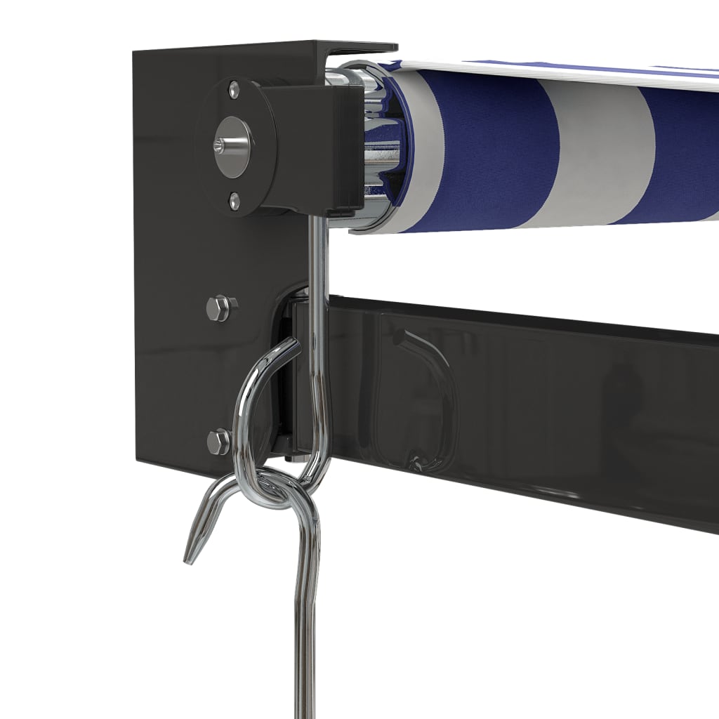 Gelenkarmmarkise Blau und Weiß 4x3 m Stoff und Aluminium