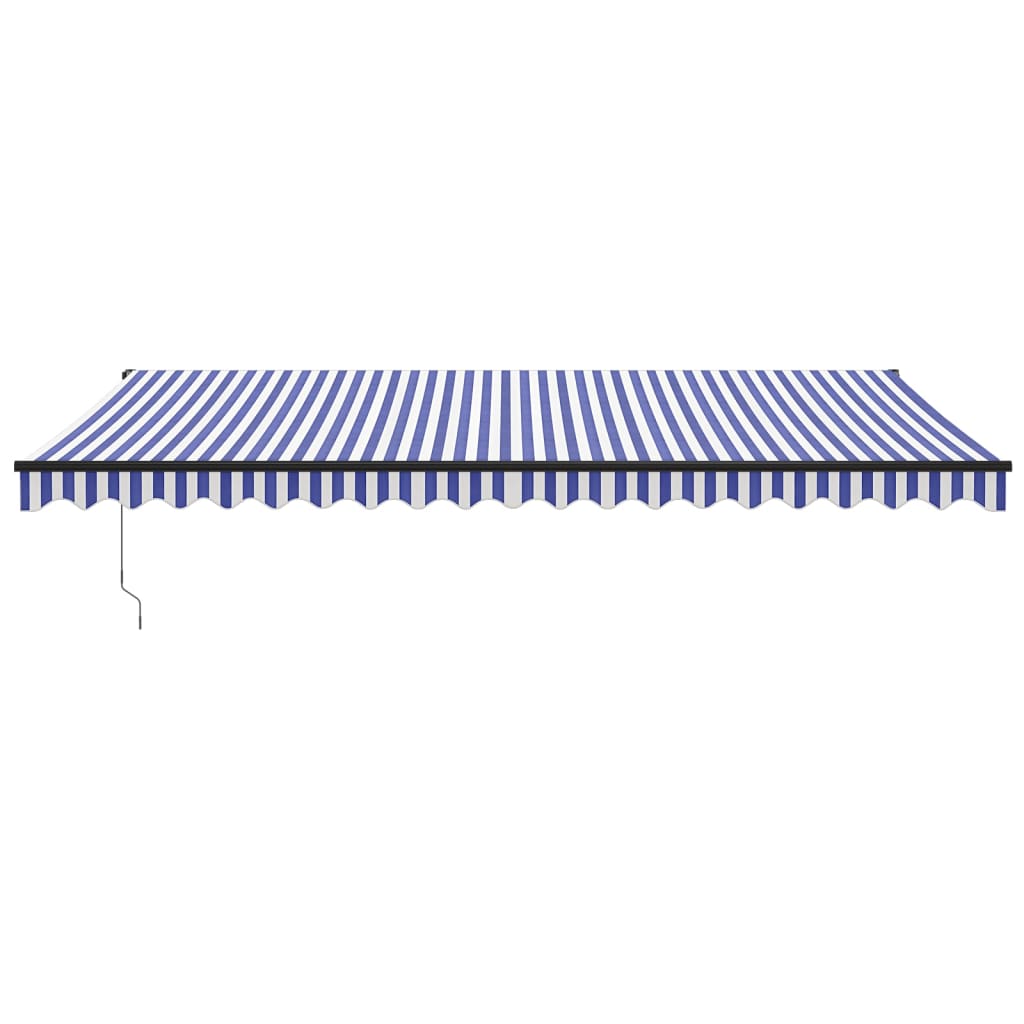 Gelenkarmmarkise Blau und Weiß 5x3 m Stoff und Aluminium