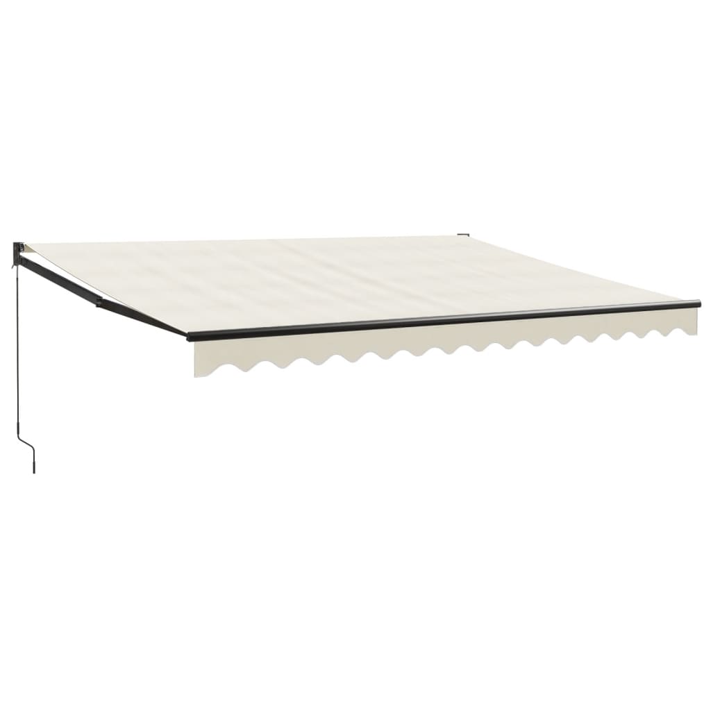 Gelenkarmmarkise Creme 4x3 m Stoff und Aluminium