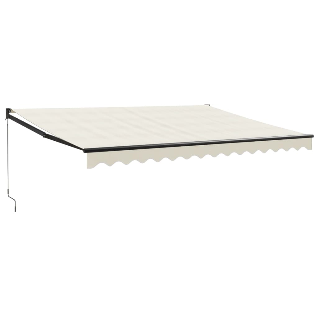 Gelenkarmmarkise Creme 4,5x3 m Stoff und Aluminium