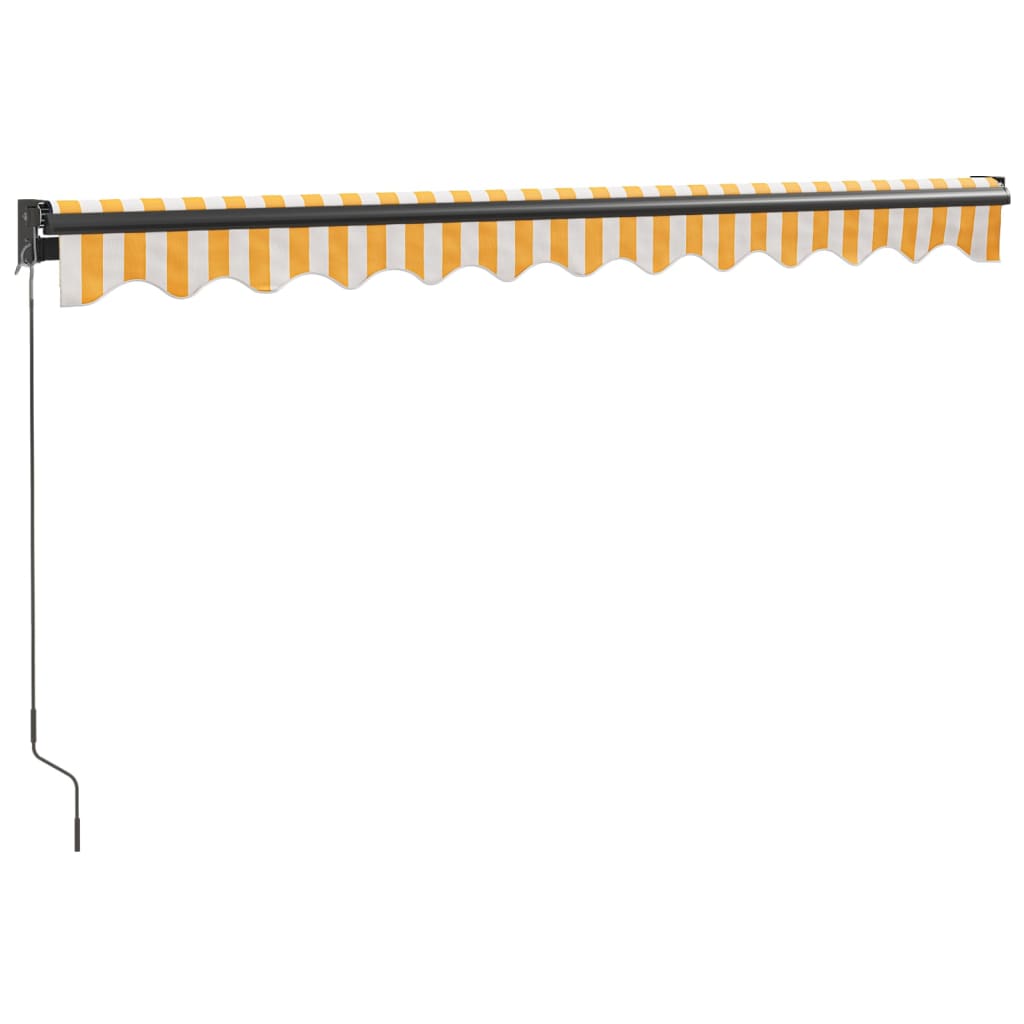 Gelenkarmmarkise Gelb und Weiß 3,5x2,5 m Stoff und Aluminium