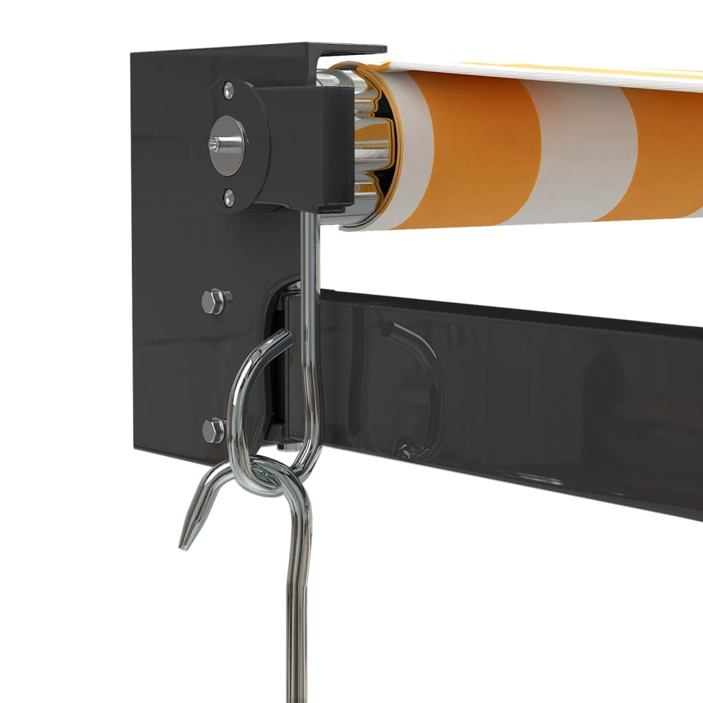 Gelenkarmmarkise Gelb und Weiß 3,5x2,5 m Stoff und Aluminium