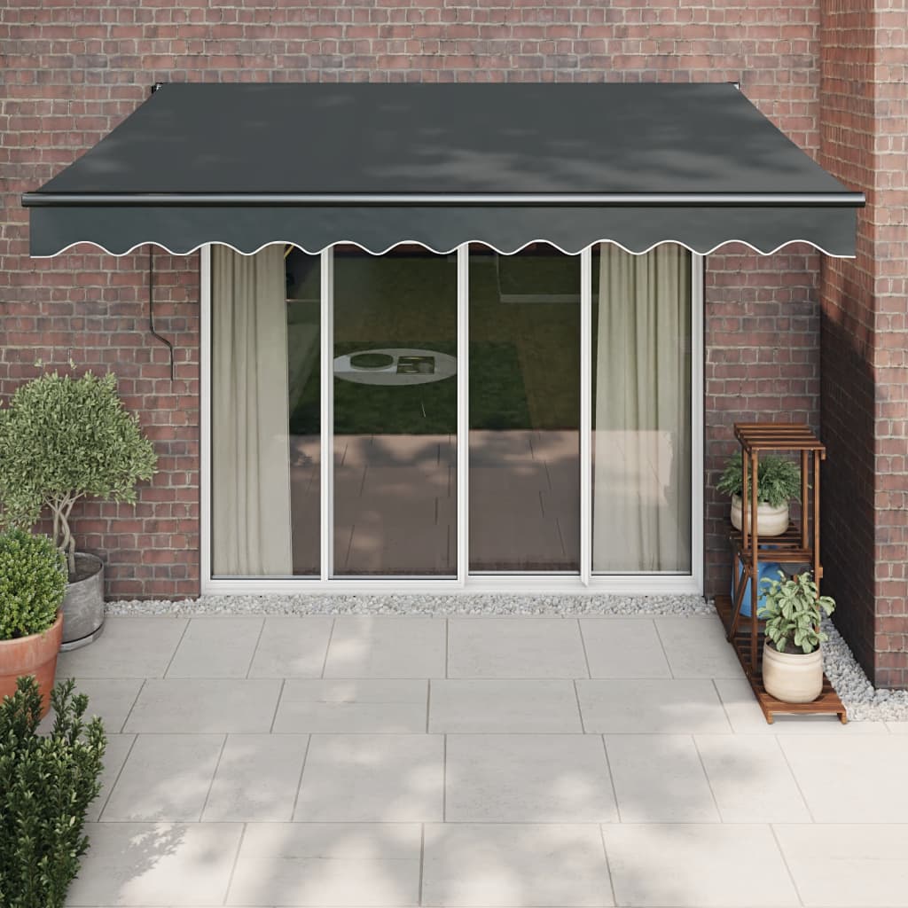 Gelenkarmmarkise Anthrazit 3x2,5 m Stoff und Aluminium
