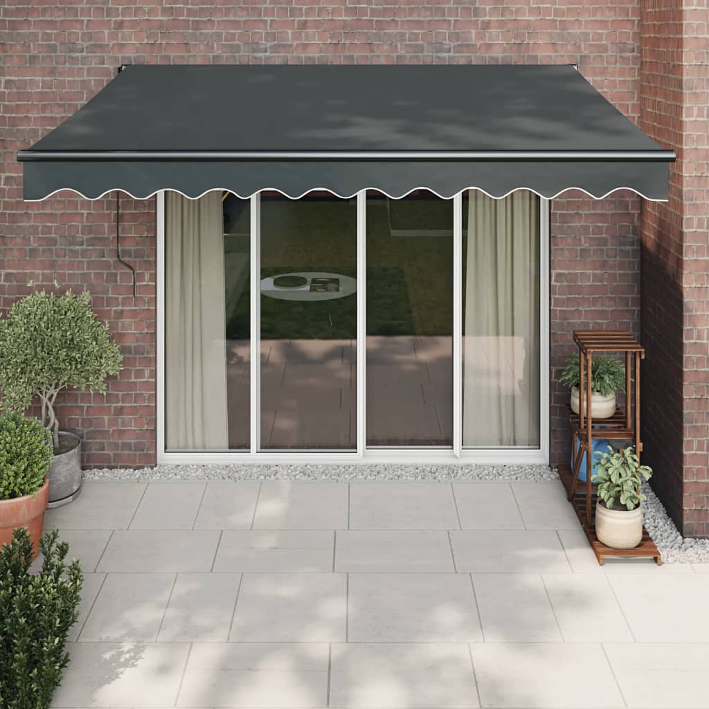 Gelenkarmmarkise Anthrazit 3,5x2,5 m Stoff und Aluminium