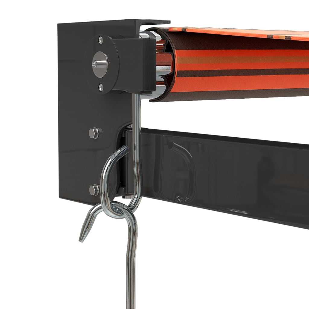 Gelenkarmmarkise Orange und Braun 3x2,5 m Stoff und Aluminium