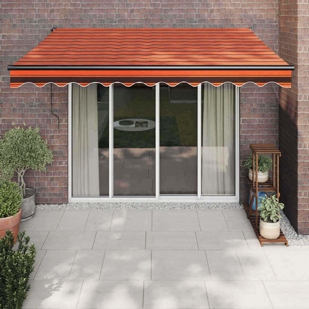 Gelenkarmmarkise Orange und Braun 3,5x2,5 m Stoff und Aluminium