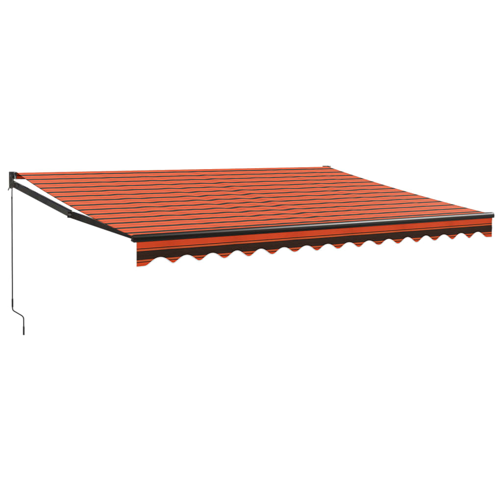 Gelenkarmmarkise Orange und Braun 4,5x3 m Stoff und Aluminium