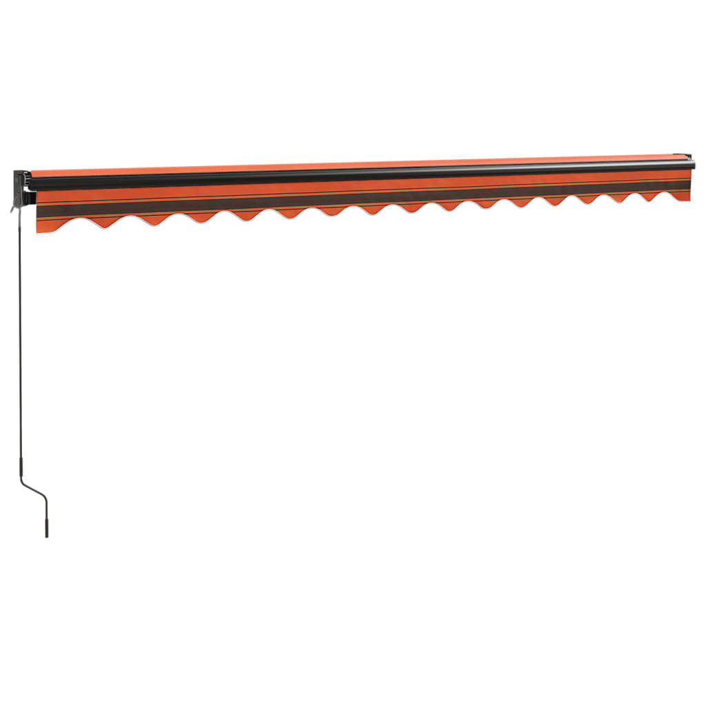 Gelenkarmmarkise Orange und Braun 4,5x3 m Stoff und Aluminium