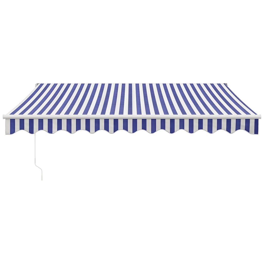 Gelenkarmmarkise Blau und Weiß 3,5x2,5 m Stoff und Aluminium