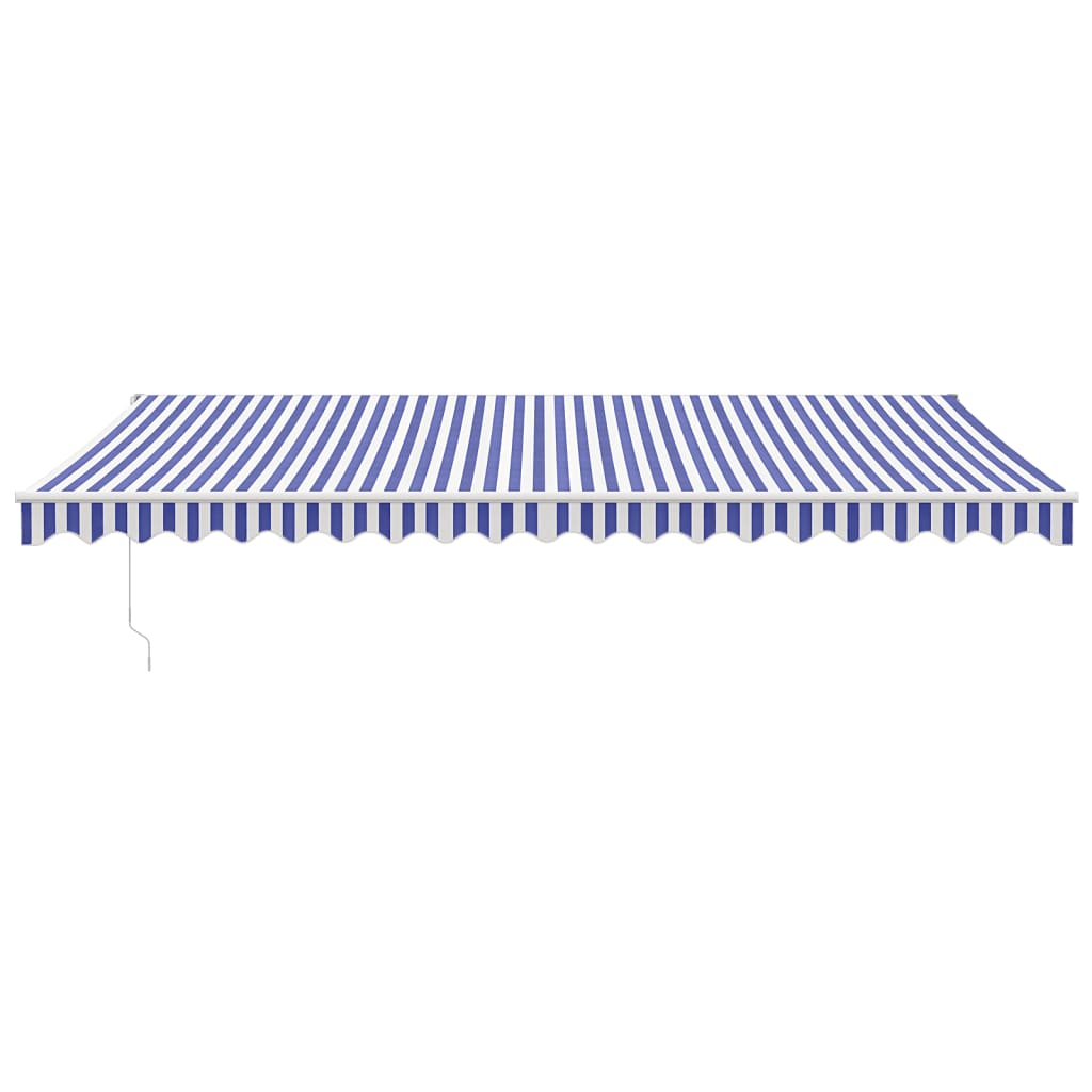 Gelenkarmmarkise Blau und Weiß 5x3 m Stoff und Aluminium