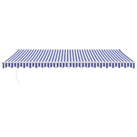 Thumbnail for Gelenkarmmarkise Blau und Weiß 5x3 m Stoff und Aluminium