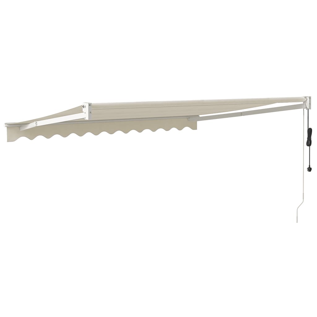 Gelenkarmmarkise Creme 3,5x2,5 m Stoff und Aluminium