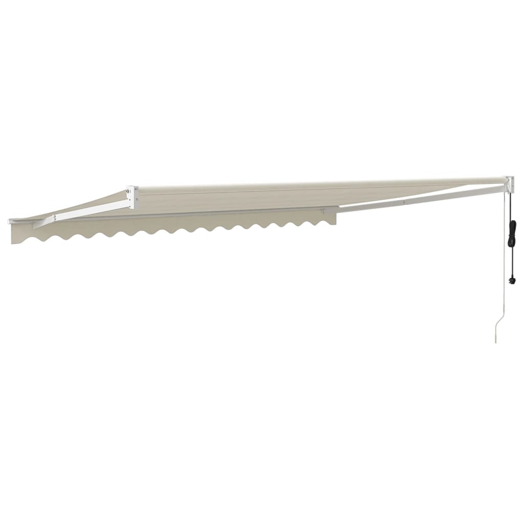 Gelenkarmmarkise Creme 4x3 m Stoff und Aluminium