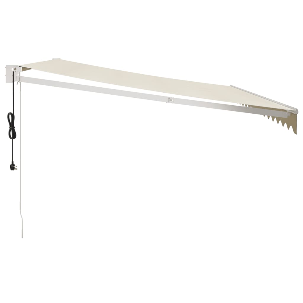 Gelenkarmmarkise Creme 4,5x3 m Stoff und Aluminium