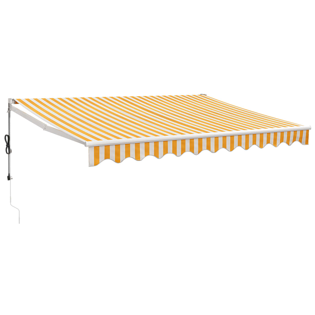 Gelenkarmmarkise Gelb und Weiß 3,5x2,5 m Stoff und Aluminium
