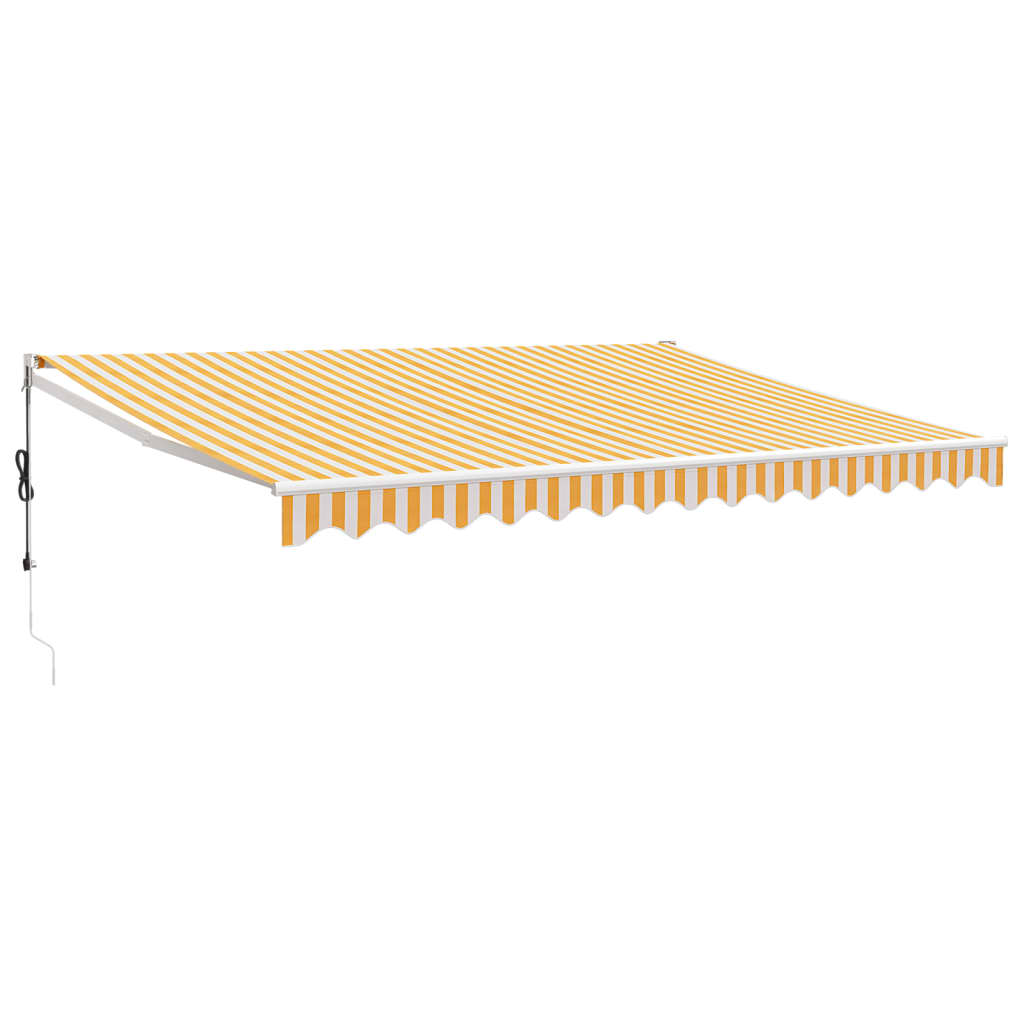 Gelenkarmmarkise Gelb und Weiß 4,5x3 m Stoff und Aluminium