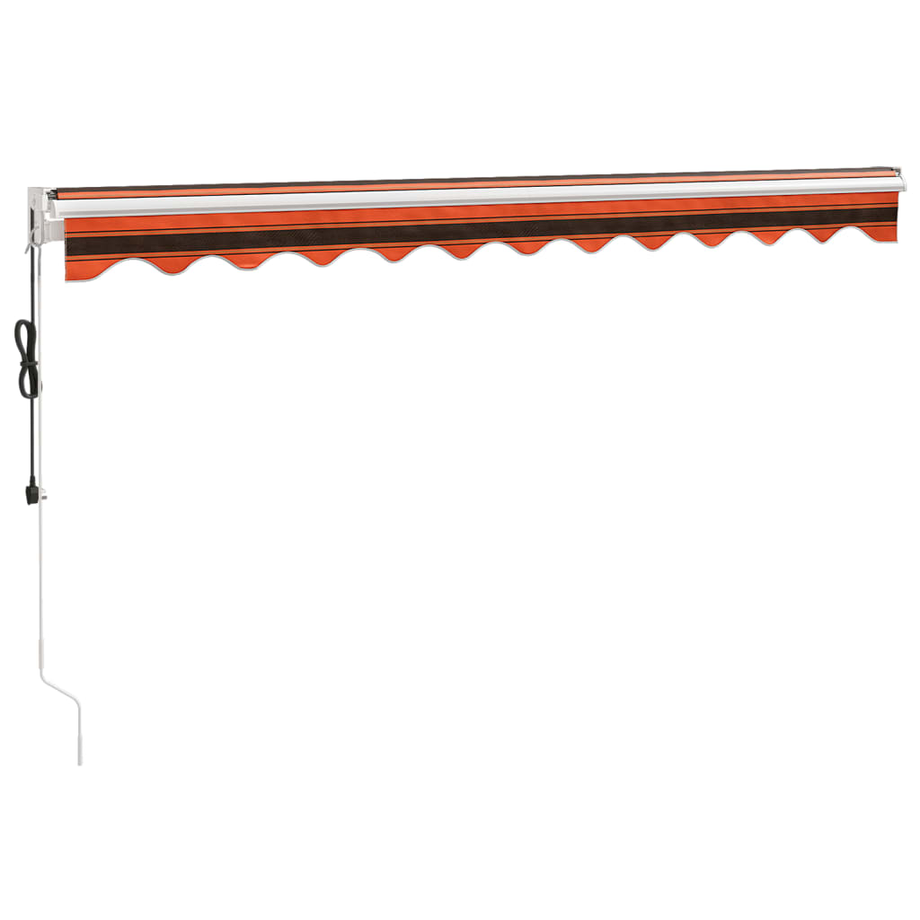 Gelenkarmmarkise Orange und Braun 3,5x2,5 m Stoff und Aluminium