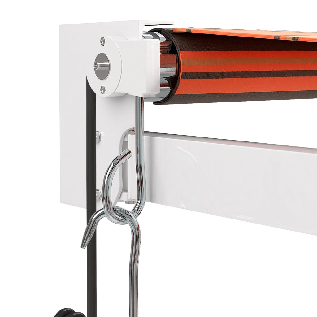 Gelenkarmmarkise Orange und Braun 3,5x2,5 m Stoff und Aluminium