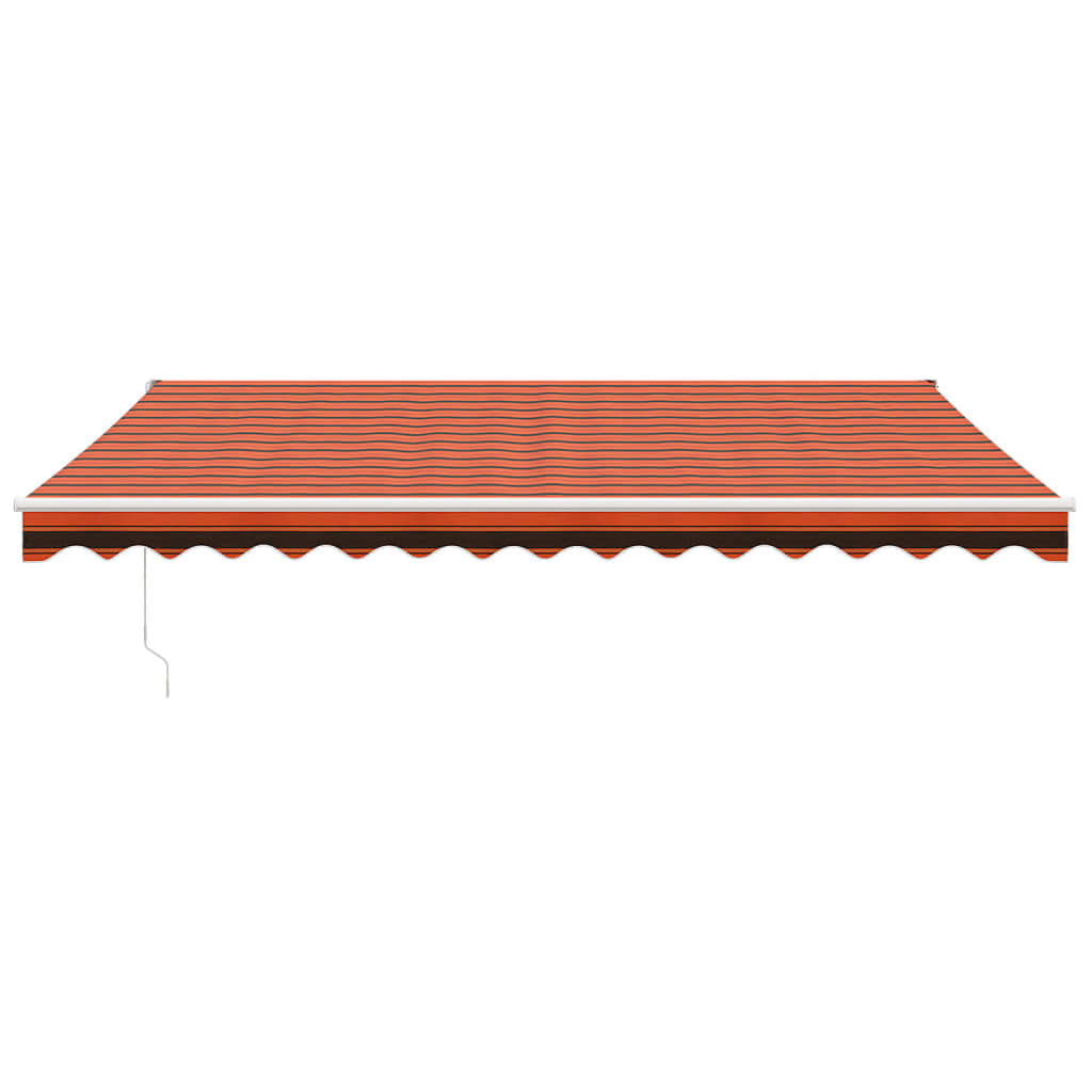 Gelenkarmmarkise Orange und Braun 4x3 m Stoff und Aluminium