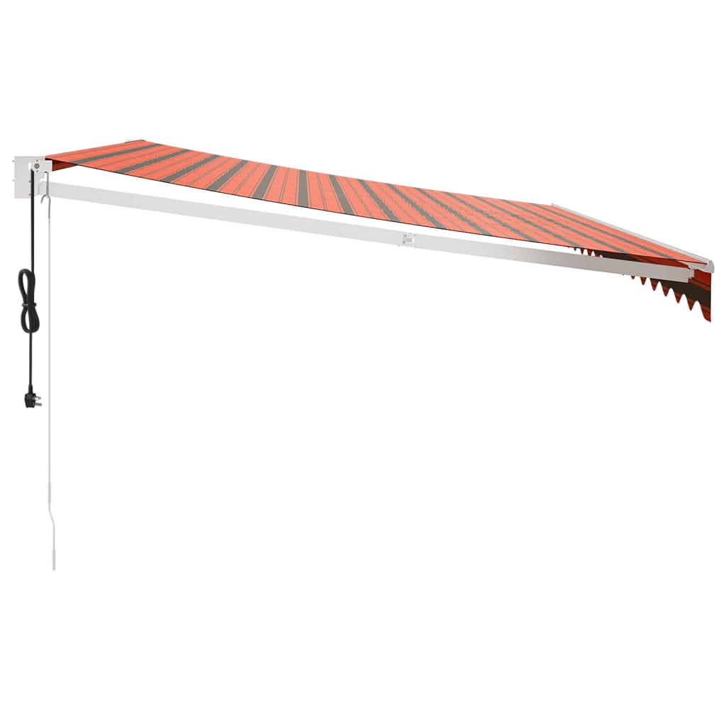 Gelenkarmmarkise Orange und Braun 4,5x3 m Stoff und Aluminium